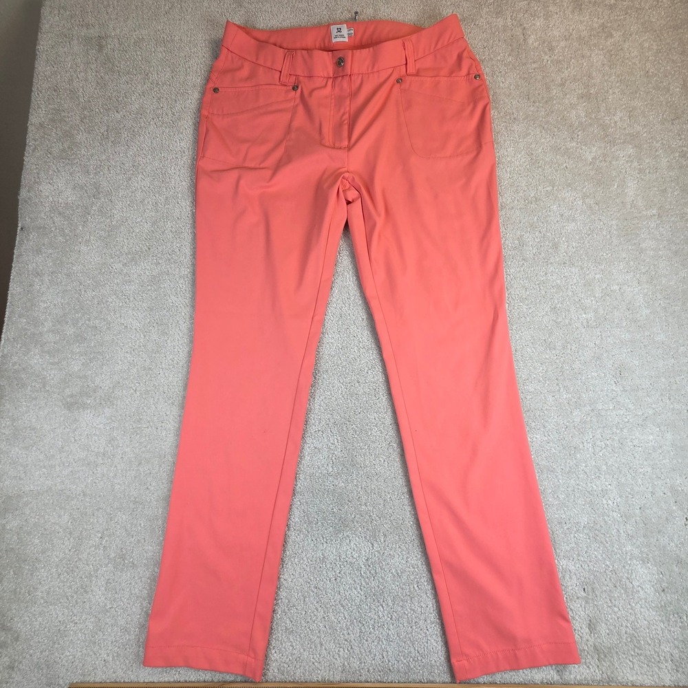 Daily Sports Women Coral Pink Golf Pants‎ Straight Leg Swedish Design Size 14